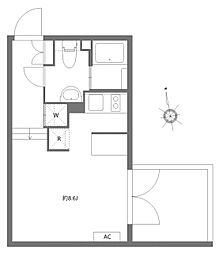 東京メトロ副都心線 西早稲田駅 徒歩8分の賃貸マンション 1階ワンルームの間取り