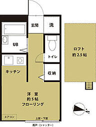 都営三田線 本蓮沼駅 徒歩6分の賃貸アパート 1階ワンルームの間取り