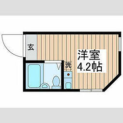 西武新宿線 井荻駅 徒歩10分の賃貸アパート 1階ワンルームの間取り