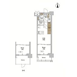 ＲＪＲプレシア蒲田 6階1LDKの間取り