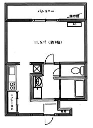 東急田園都市線 池尻大橋駅 徒歩4分の賃貸マンション 3階1Kの間取り