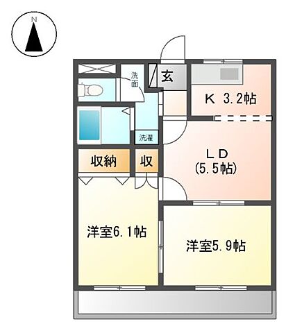 ホームズ ロスロリエンａ棟 2dk 賃料4 8万円 2階 44 賃貸アパート住宅情報