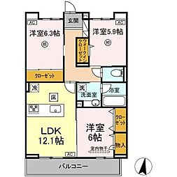 間取図画像 3LDK