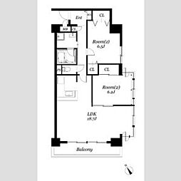 ROSETOWER元今泉 2LDKの間取図画像