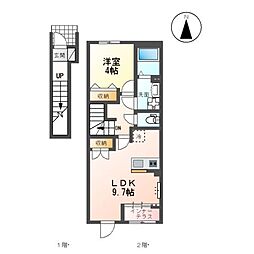 (仮称)柳島アパートB棟新築計画 1LDKの間取図画像