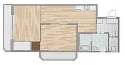 カエサル花小金井 2DKの間取図画像