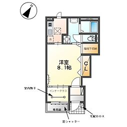 ラ・クレアージュ 1Kの間取図画像