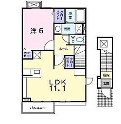 カーサグランデA 1LDKの間取図画像