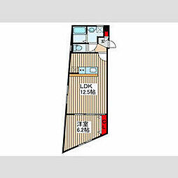 練馬区上石神井3丁目マンション 1LDKの間取図画像
