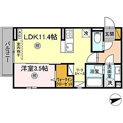 D-room姫子 1LDKの間取図画像