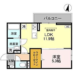SOPHIA II A 1LDKの間取図画像