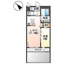 仮称)泉大津市千原町新築アパート 1LDKの間取図画像