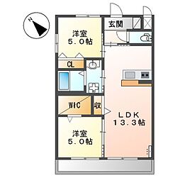 仮称)泉大津市千原町新築アパート 2LDKの間取図画像