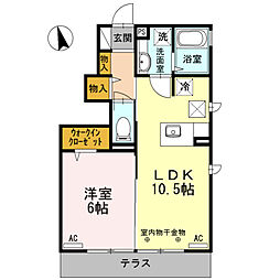 京王井の頭線 井の頭公園駅 徒歩16分の賃貸アパート 1階1LDKの間取り