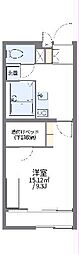 レオパレスプレミール 2階1Kの間取り