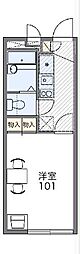 レオパレスKT2 1Kの間取図画像