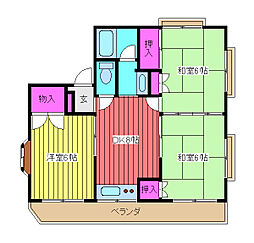 パークハイム 3階3DKの間取り