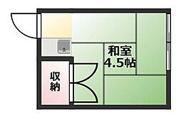 赤羽根荘 2階ワンルームの間取り