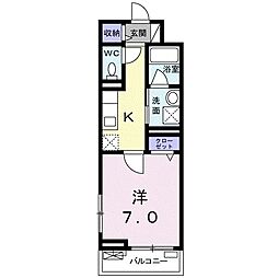 ヌーベル中浦和 1Kの間取図画像