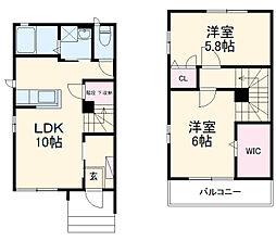 ファミールコートＤ 1階2LDKの間取り