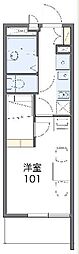 レオパレスら・べるでゅーら2 1Kの間取図画像