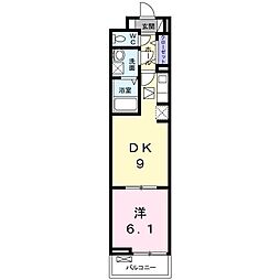 エスポワール・東雪谷 1階1LDKの間取り