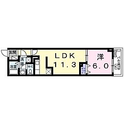 フェリーチェ・ヴィータ 1LDKの間取図画像