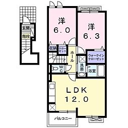 フレアビタシオンD 2LDKの間取図画像