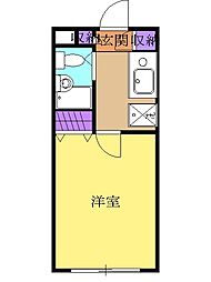 ルミエール光町 2階1Kの間取り