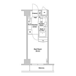 コンフォリア西新宿 1Kの間取図画像