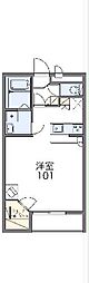 レオパレス罧原 1階1Kの間取り