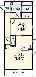 JR南武線 久地駅 徒歩5分の賃貸アパート 3階1LDKの間取り