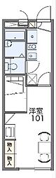 レオパレスルミエール 2階1Kの間取り