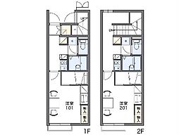 レオパレスベルタC 1Kの間取図画像
