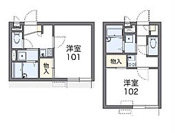 レオパレスグレンツェ木戸 1Kの間取図画像