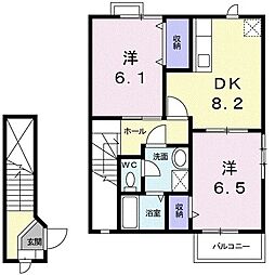 ブラオヴィーゼ 2DKの間取図画像