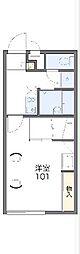 JR高崎線 倉賀野駅 徒歩23分の賃貸アパート 1階1Kの間取り