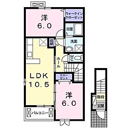 ロイモンテーニュ3 2LDKの間取図画像