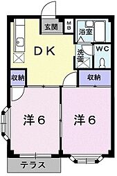 ビューラー東新A 2DKの間取図画像