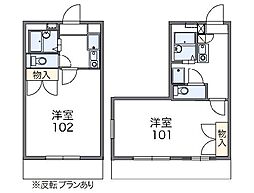 東武伊勢崎線 足利市駅 徒歩20分の賃貸マンション 3階1Kの間取り