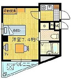 ＦＹＳビル 4階1Kの間取り