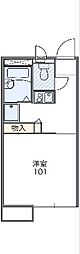 レオパレスケイツハイムA 1Kの間取図画像