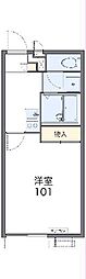 プレズィール 1Kの間取図画像