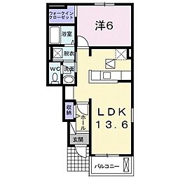 シュティル　Ｂ 1階1LDKの間取り