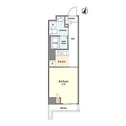 横浜ベイクリウス 1Kの間取図画像