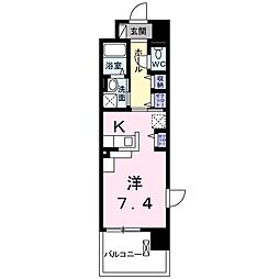 メルヴェーユ 1Kの間取図画像