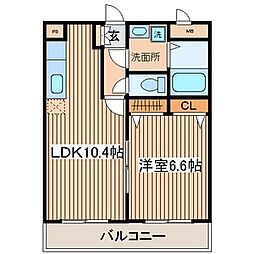 ヴィラ・フロレスタ 1LDKの間取図画像