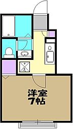 エクセルハイツ 1階1Kの間取り