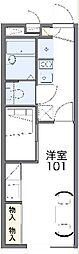 レオパレス空 1Kの間取図画像