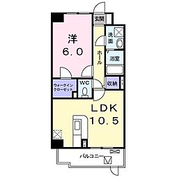 フォレスト光 1階1LDKの間取り